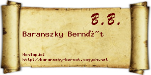 Baranszky Bernát névjegykártya